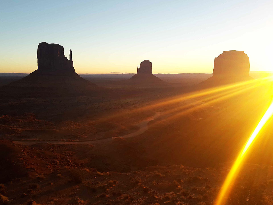 Shitty cell phone photo of Monument Valley